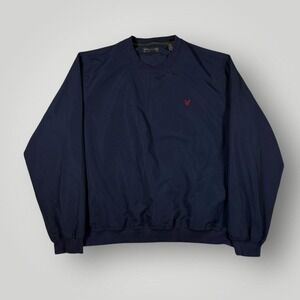 Lyle‎ & Scott Jacket Mens XL Navy Windbreaker Pullover Golf Lined Logo Outdoor